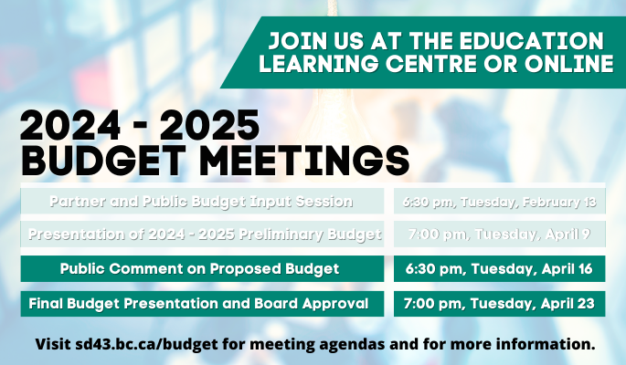 Attend our next Budget Meeting - April 16