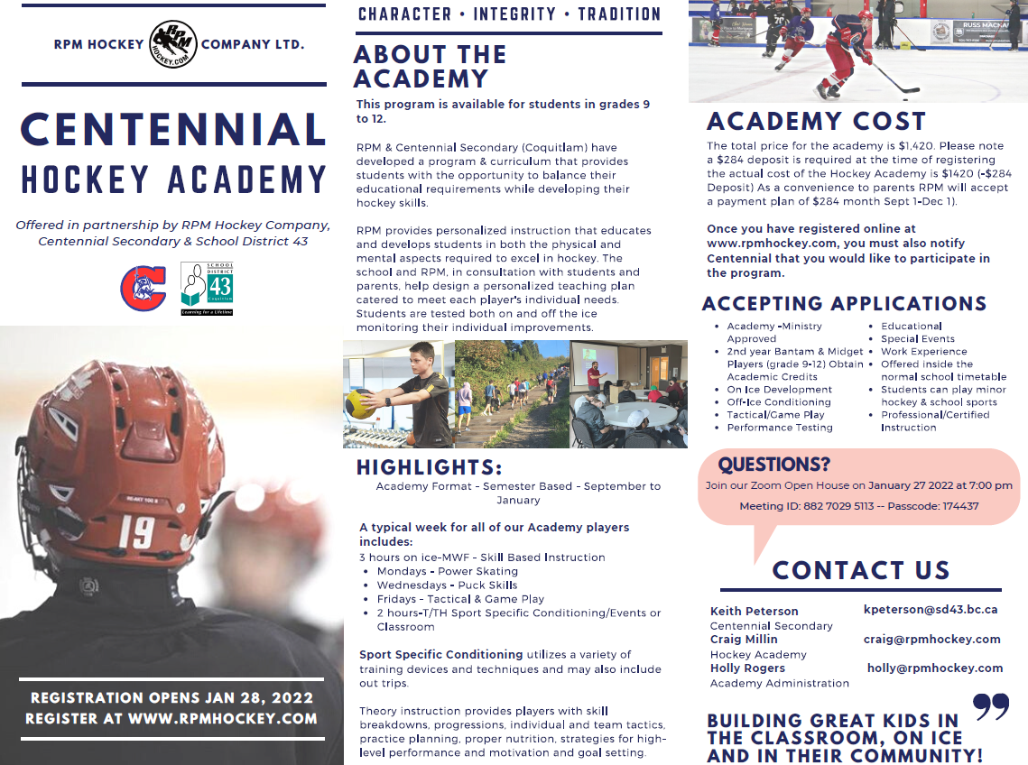 Hockey Academy 2022-23 Info Night