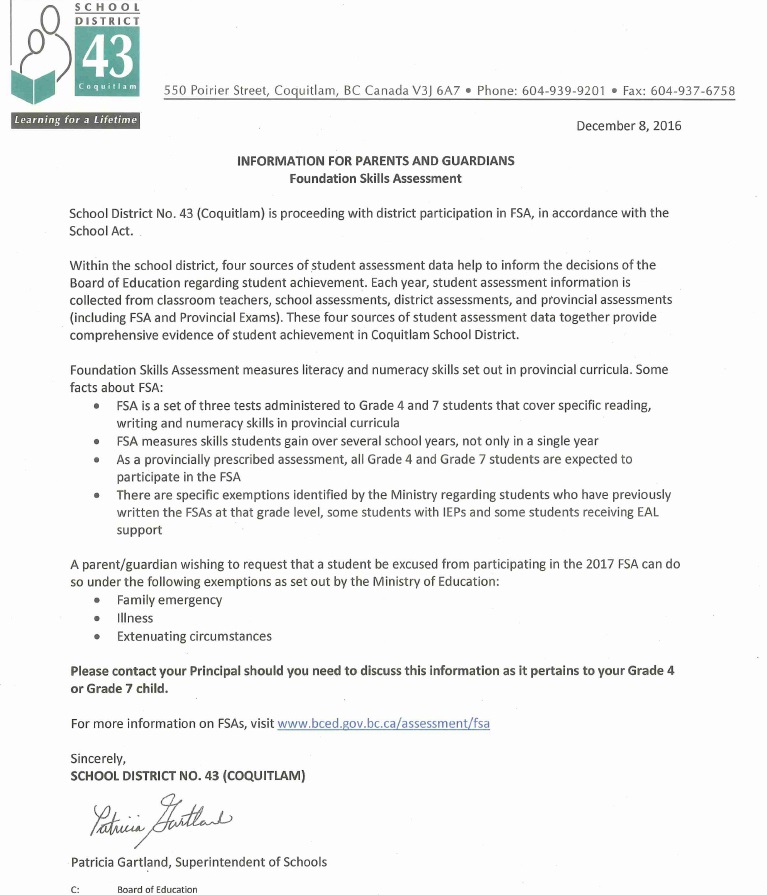 FSA Letter to Parents from Superintendent - Dec 2016.jpg