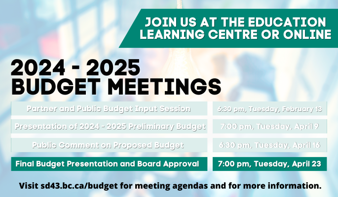 Attend our final Budget Meeting on April 23rd