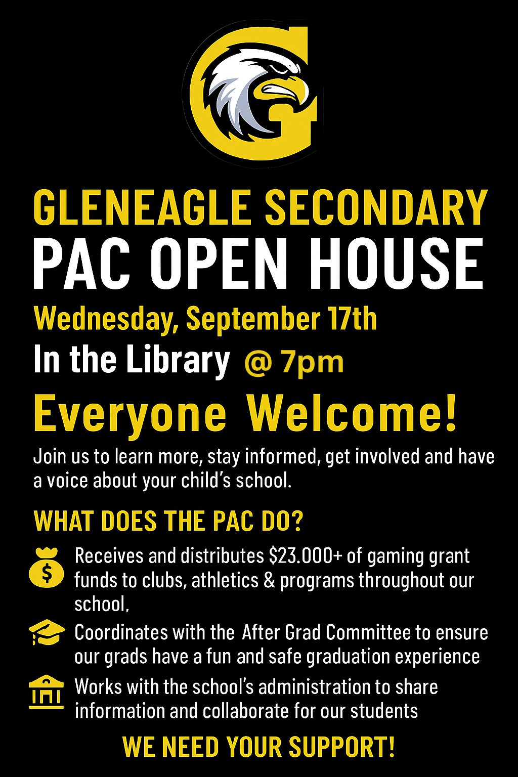 Gleneagle PAC Open House Sept. 17th