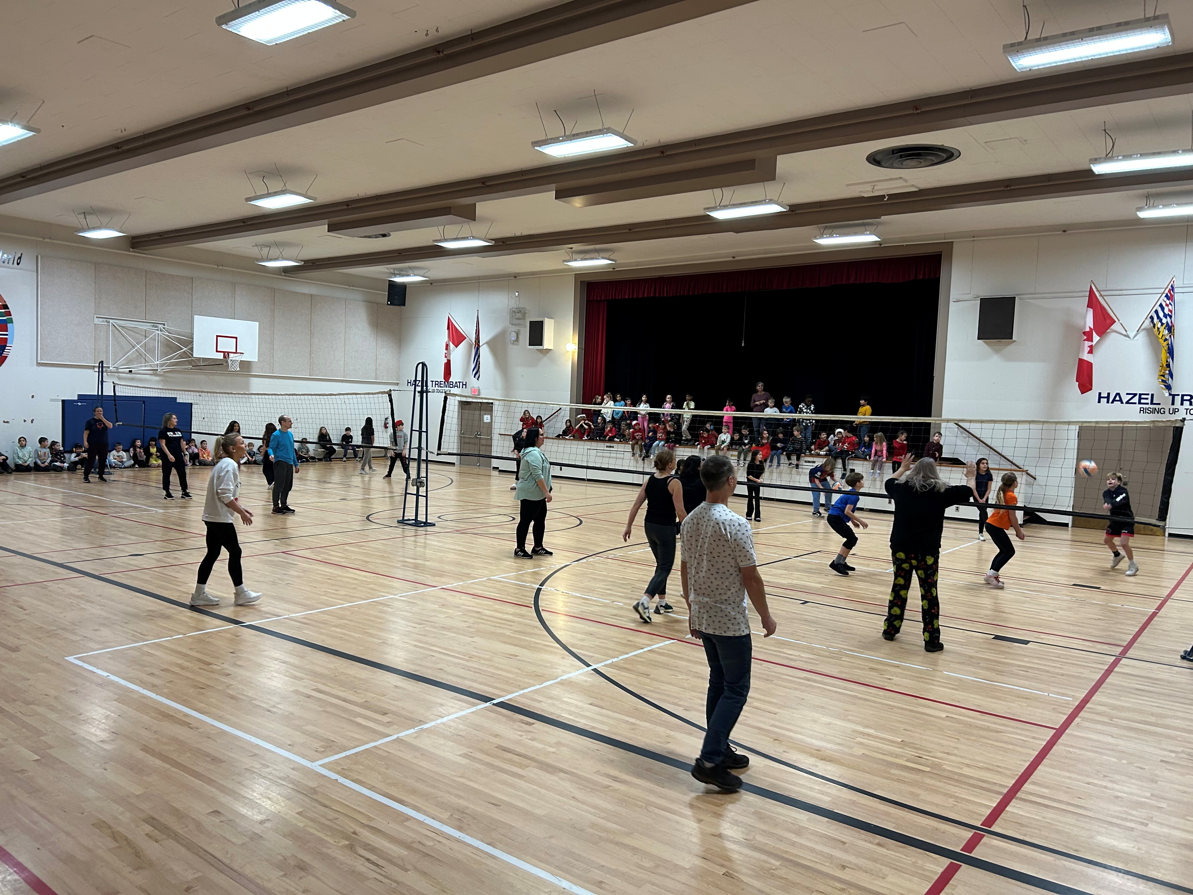 Hazel Staff VS. Grade 5 Volleyball Games