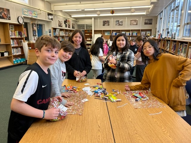 Grade 5 Leadership Students create Candy Bags for Seniors