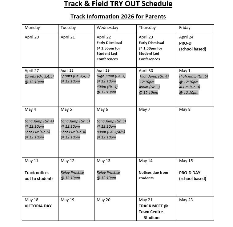 Track and Field Tryout 