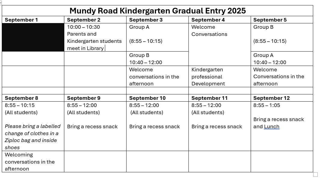 Gradual Entry Kindergarten