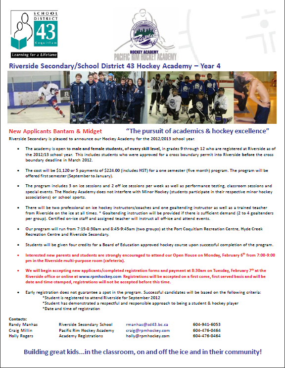 Hockey Academy Info