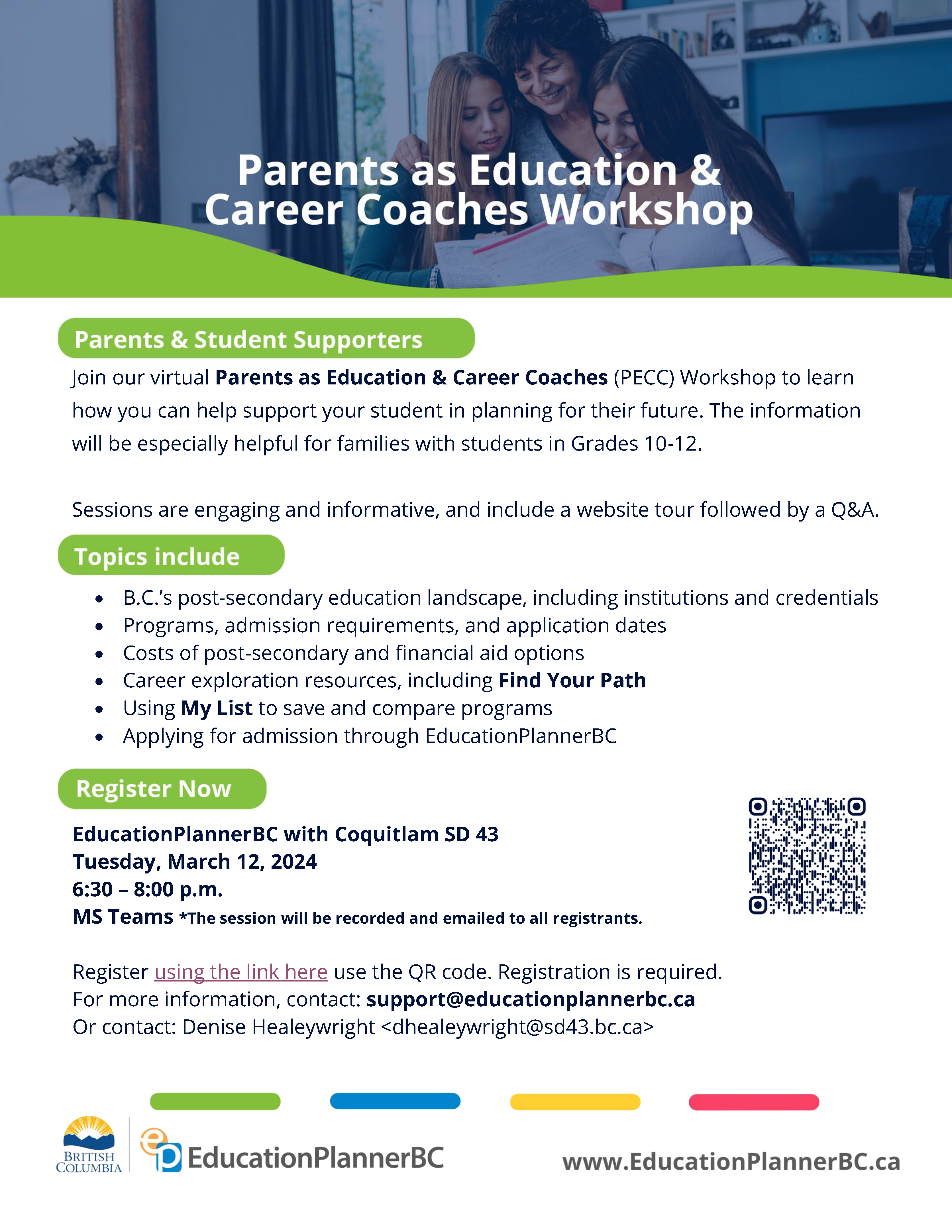Virtual Workshop: Parents as Education and Career Coaches
